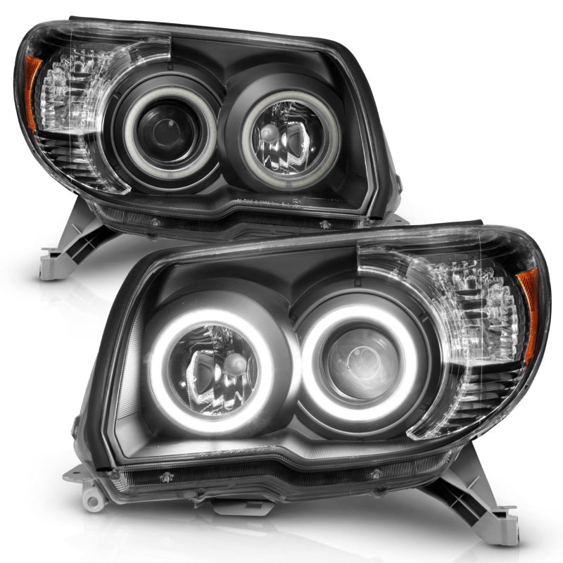 ANZO 2006-2009 Toyota 4Runner Projector Headlights w/ Halo Black-tuningsupply.com