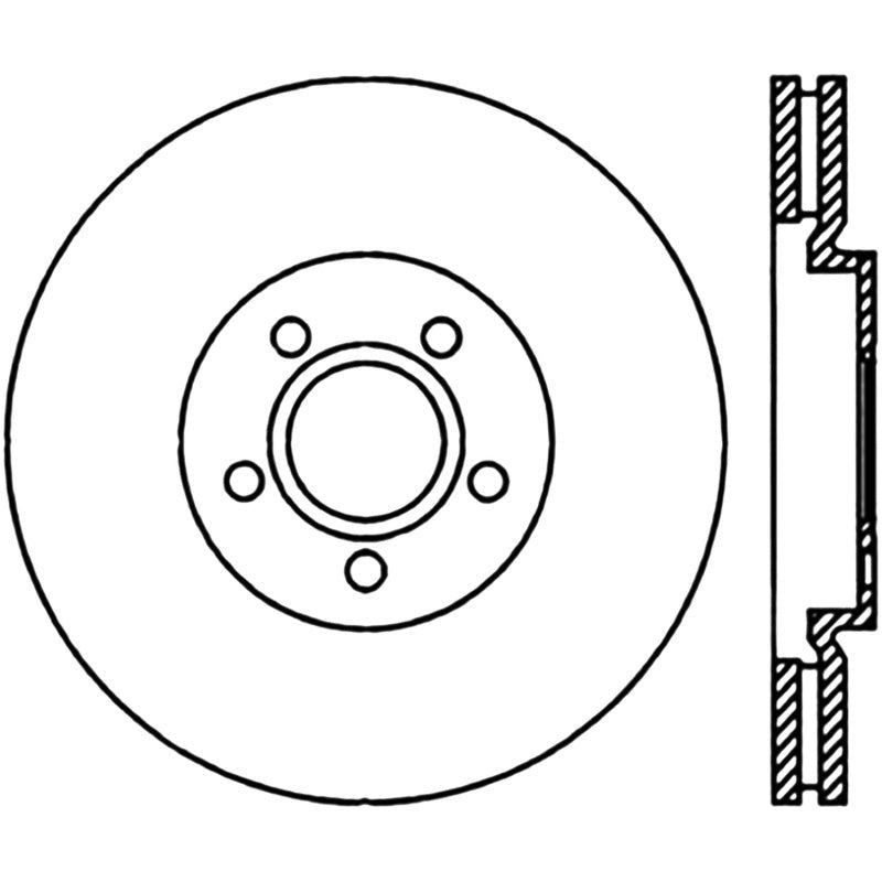 StopTech 03-09 Chrysler PTCruiser Tur / 03-05 Dodge Neon SRT-4 Front Left Slotted & Drilled Rotor-Brake Rotors - Slot & Drilled-Stoptech-STO127.63053L-SMINKpower Performance Parts