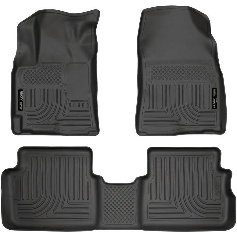 Husky Liners 09-12 Toyota Corolla/Matrix/Pontiac Vibe (FWD) WeatherBeater Combo Black Floor Liners-tuningsupply.com