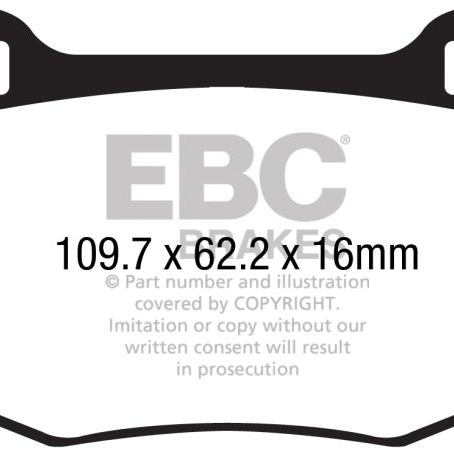 EBC 15-17 Ford Mustang Shelby GT350/GT350R Yellowstuff Rear Brake Pads-tuningsupply.com