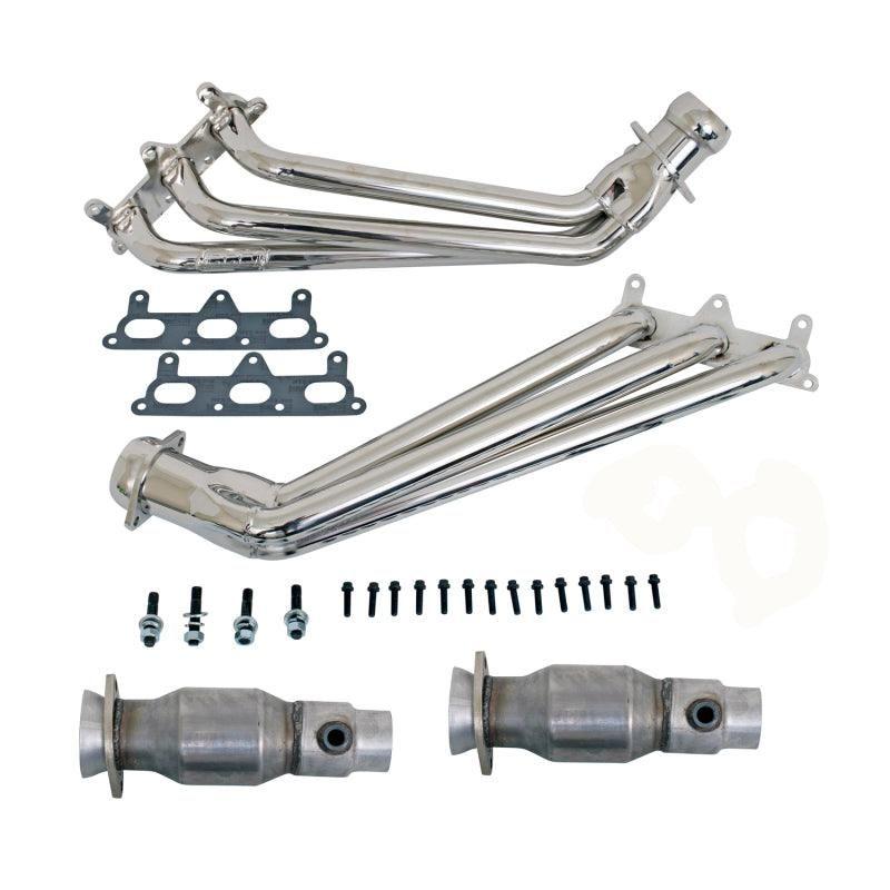 BBK 10-11 Camaro V6 Long Tube Exhaust Headers With Converters - 1-5/8 Chrome-tuningsupply.com