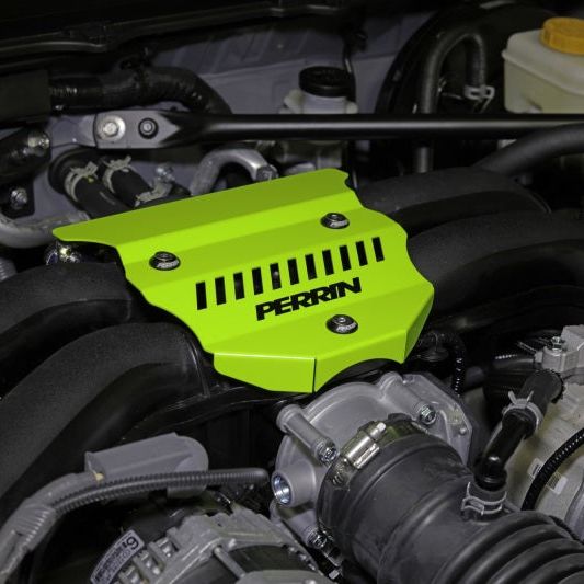 Perrin 2022+ Subaru BRZ / Toyota GR86 Engine Cover - Neon Yellow Wrinkle - SMINKpower Performance Parts PERPSP-ENG-162NY Perrin Performance