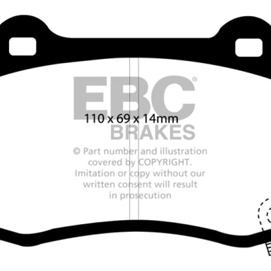 EBC 15+ Cadillac CTS 3.6 Twin Turbo Yellowstuff Rear Brake Pads-tuningsupply.com