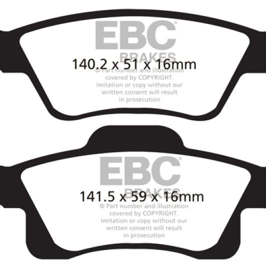 EBC 11+ Dodge Durango 3.6 Extra Duty Rear Brake Pads-tuningsupply.com