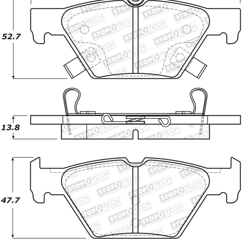 StopTech 16-21 WRX Street Brake Pads - Rear-Brake Pads - OE-Stoptech-STO308.18080-SMINKpower Performance Parts