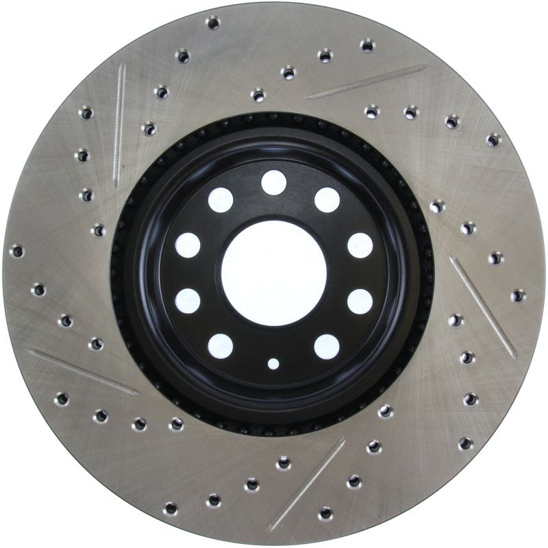 StopTech Slotted & Drilled Sport Brake Rotor-Brake Rotors - Slot & Drilled-Stoptech-STO127.33098L-SMINKpower Performance Parts