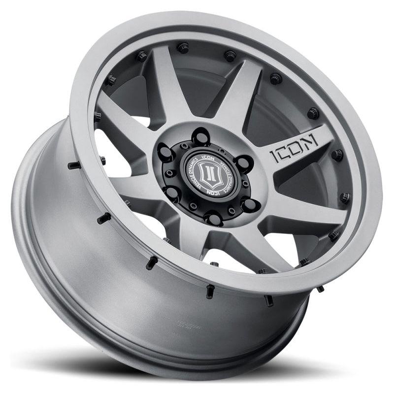 ICON Rebound Pro 17x8.5 6x5.5 0mm Offset 4.75in BS 106.1mm Bore Titanium Wheel-tuningsupply.com