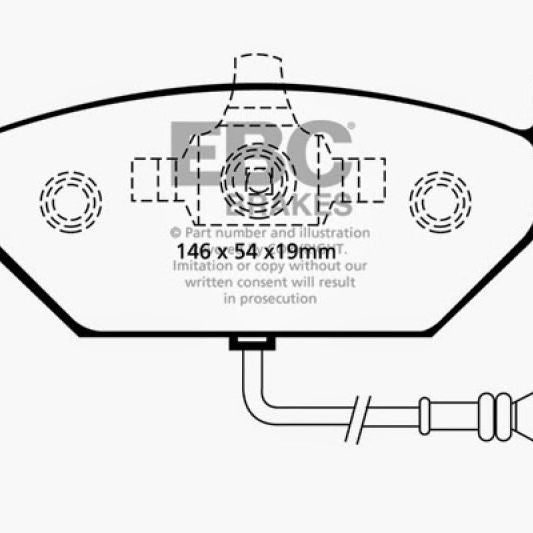 EBC 00-05 Volkswagen Beetle 2.0 Yellowstuff Front Brake Pads-tuningsupply.com