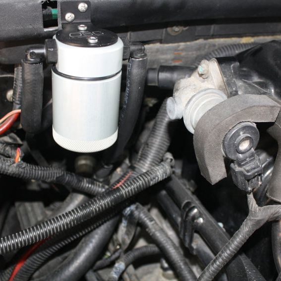 J&L 99-04 Ford Lightning Passenger Side Oil Separator 3.0 - Clear Anodized-tuningsupply.com