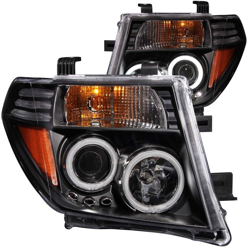 ANZO 2005-2008 Nissan Frontier Projector Headlights w/ Halo Black-tuningsupply.com