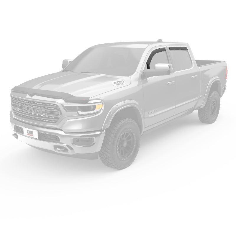 EGR 2019 Dodge Ram 1500 Crew Cab SlimLine In-Channel Window Visors Set of 4 - Dark Smoke-tuningsupply.com