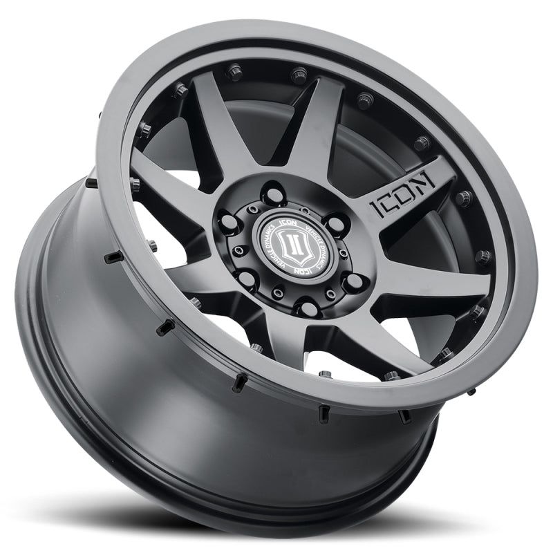 ICON Rebound Pro 17x8.5 6x5.5 0mm Offset 4.75in BS 106.1mm Bore Satin Black Wheel-tuningsupply.com