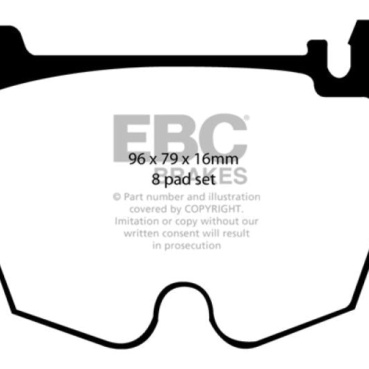 EBC 03-06 Mercedes-Benz CL55 AMG 5.4 Supercharged Yellowstuff Front Brake Pads-tuningsupply.com