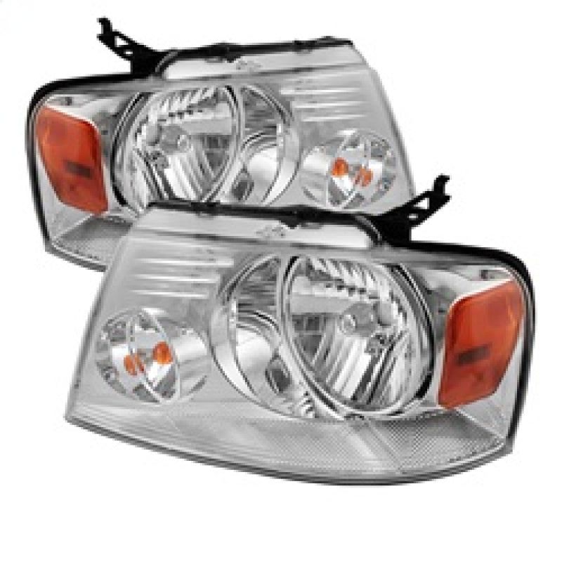 Xtune Ford F150 04-08 Amber Crystal Headlights Chrome HD-JH-FF15004-AM-C-Headlights-SPYDER-SPY5069825-SMINKpower Performance Parts