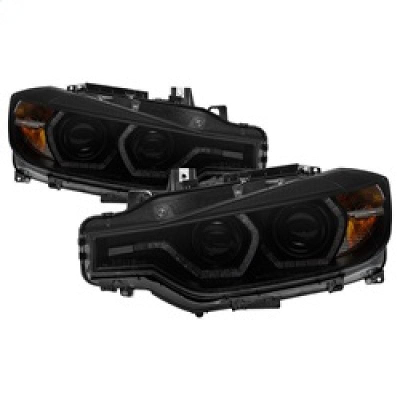 Spyder 12-14 BMW F30 3 Series 4DR Projector Headlights - LED DRL - Blk Smoke PRO-YD-BMWF3012-DRL-BSM - SMINKpower Performance Parts SPY5085047 SPYDER