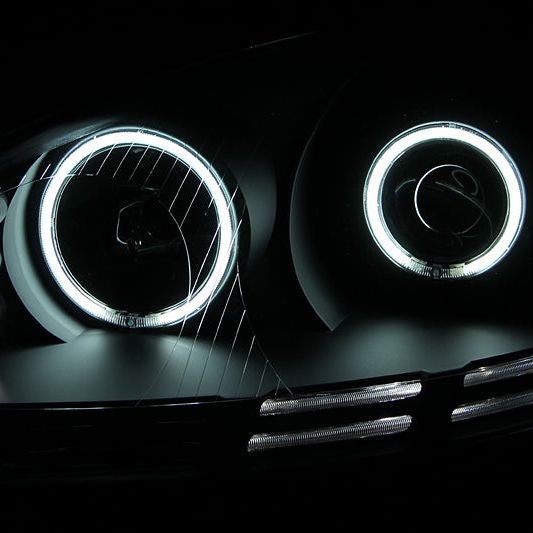 ANZO 2006-2009 Volkswagen Rabbit Projector Headlights w/ Halo Black (CCFL)-tuningsupply.com