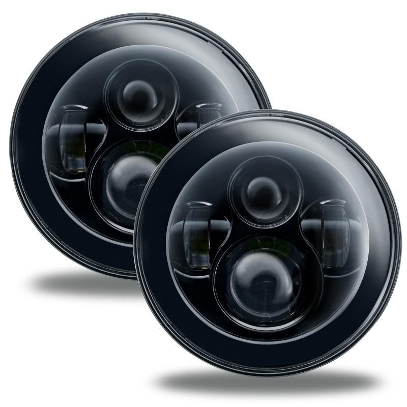 Oracle 7in High Powered LED Headlights - NO HALO - Black Bezel SEE WARRANTY-tuningsupply.com