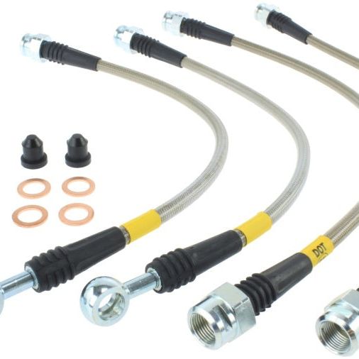 StopTech 07-08 Cadillac Escalade Stainless Steel Rear Brake Lines-Brake Line Kits-Stoptech-STO950.66502-SMINKpower Performance Parts