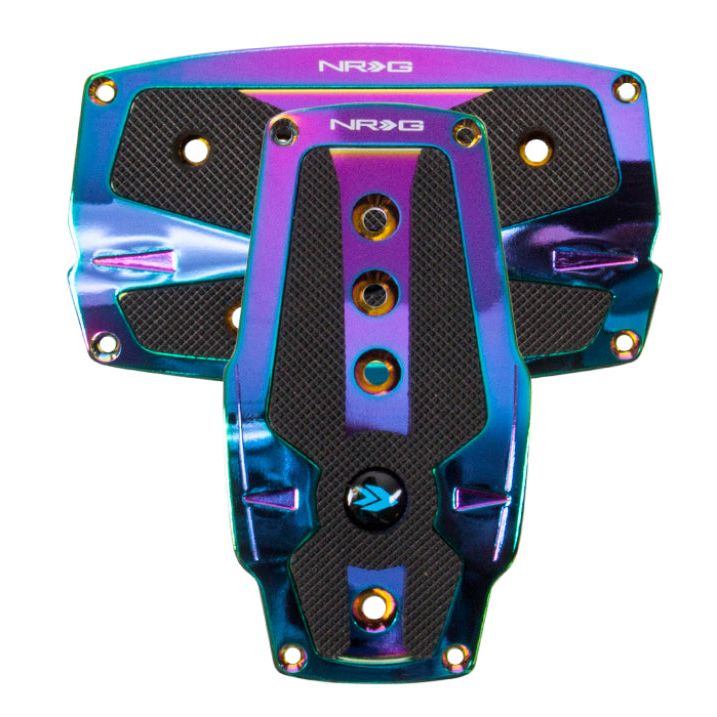 NRG Aluminum Sport Pedal A/T - Neochrome w/Black Rubber Inserts-Pedal Covers-NRG-NRGPDL-250MC-SMINKpower Performance Parts