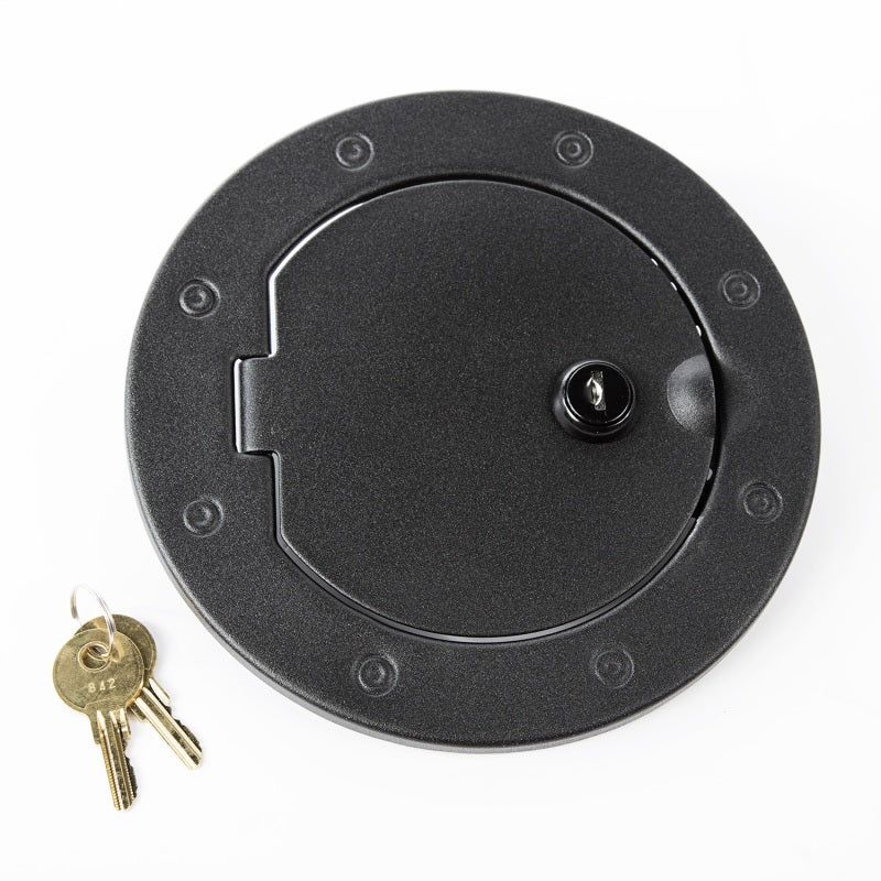 Rugged Ridge 07-18 Jeep Wrangler JK Textured Black Locking Gas Cap Door - SMINKpower Performance Parts RUG11229.06 Rugged Ridge