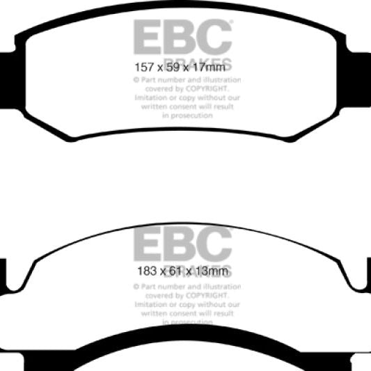 EBC 76-77 Ford Bronco 3.3 Greenstuff Front Brake Pads-tuningsupply.com