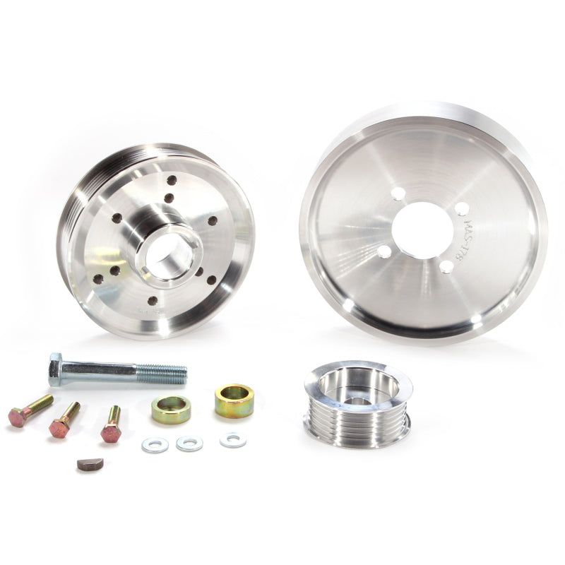 BBK 02-04 Mustang 4.6 GT Underdrive Pulley Kit - Lightweight CNC Billet Aluminum (3pc)-tuningsupply.com