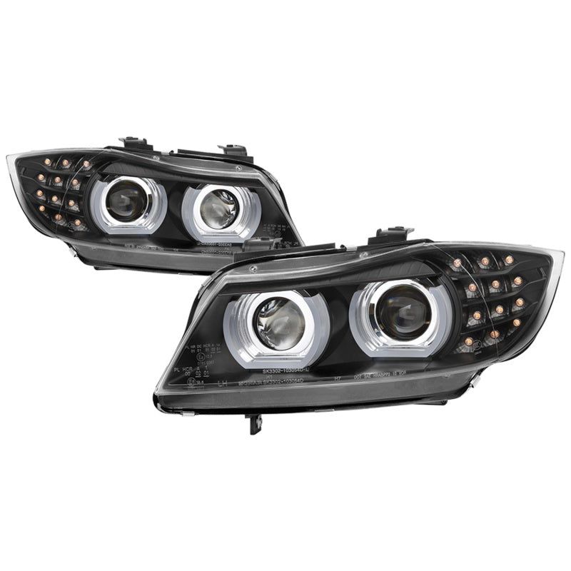 Spyder 09-12 BMW E90 3-Series 4DR HID w/ AFS Only - LED Turn - Black - PRO-YD-BMWE9009-AFSHID-BK-Headlights-SPYDER-SPY5086495-SMINKpower Performance Parts