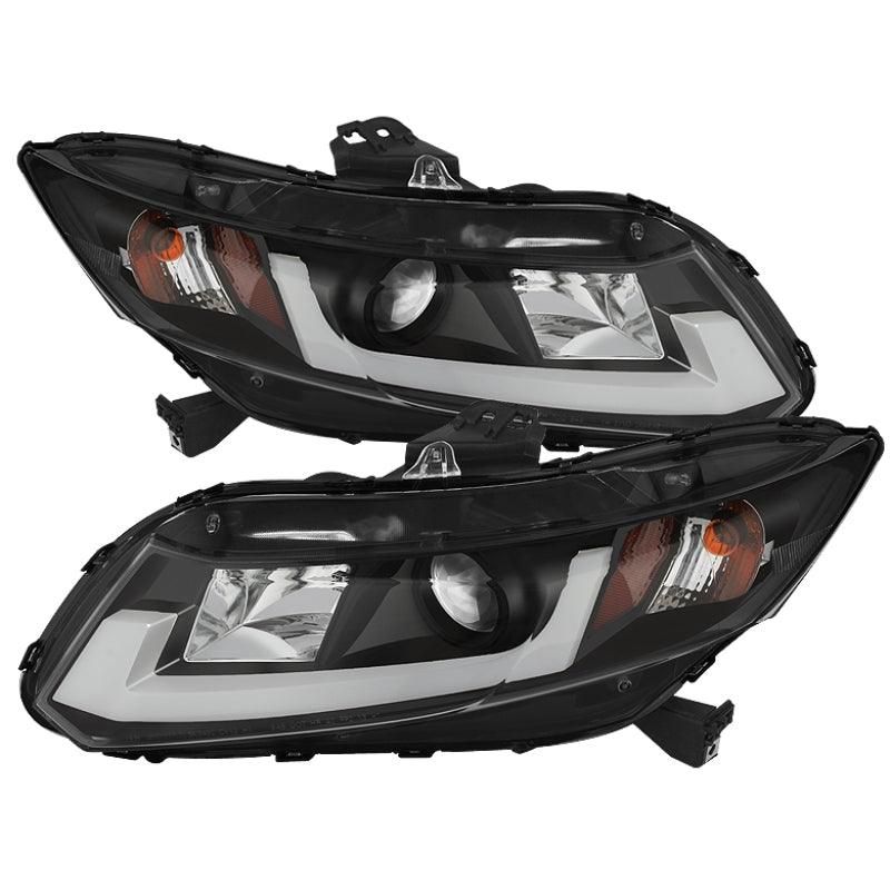 Spyder 12-14 Honda Civic (Excl. 2014 Coupe) Projector Headlights Lgtbr DRL Black PRO-YD-HC12-DRL-BK - SMINKpower Performance Parts SPY5076519 SPYDER