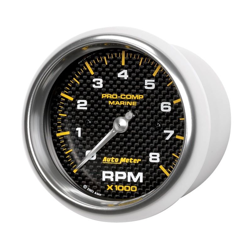 Autometer Marine Carbon Fiber 3-3/8in 8k RPM Tachometer-tuningsupply.com