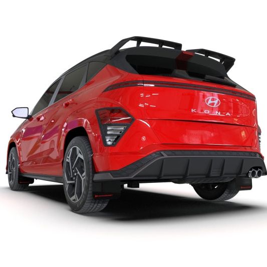 Rally Armor 2024 Hyundai Kona N Line Black UR Mud Flap w/ Grey Logo-Mud Flaps-Rally Armor-RALMF103-UR-BLK-GRY-SMINKpower Performance Parts