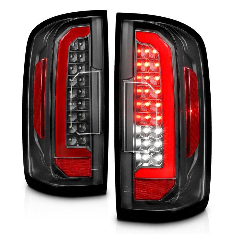 ANZO 15-21 Chevrolet Colorado Full LED Tail Lights w/ Red Lightbar Black Housing Clear Lens-tuningsupply.com