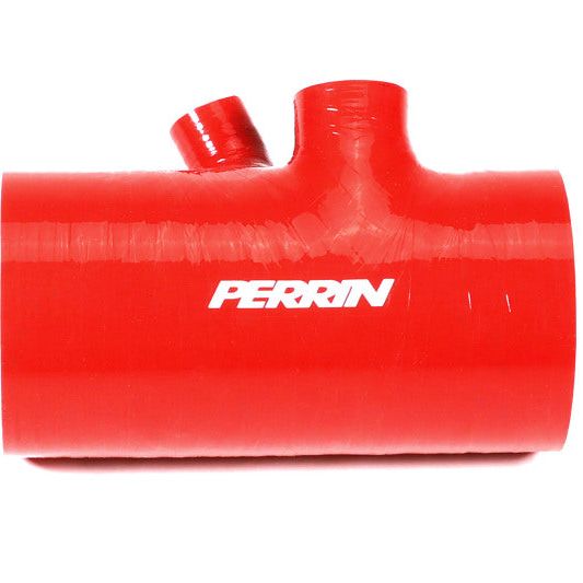 Perrin 2022+ Subaru WRX Red 3in Turbo Inlet Hose w/ Nozzle (Short)-tuningsupply.com