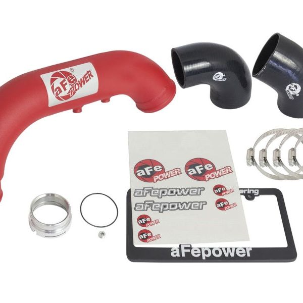 aFe BladeRunner 3in Red IC Tube Cold Side w/ Coupling & Clamp Kit 2016 GM Colorado/Canyon 2.8L-tuningsupply.com