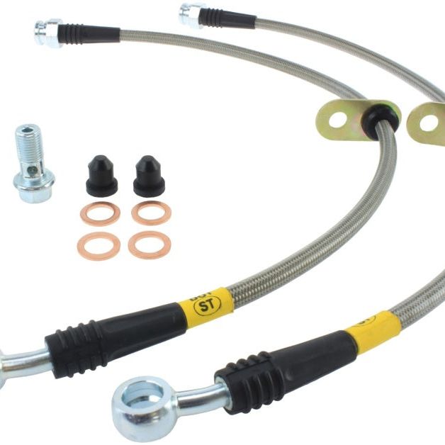 StopTech 04-08 Acura TSX / 03-07 Honda Accord Front SS Brake Lines-Brake Line Kits-Stoptech-STO950.40005-SMINKpower Performance Parts