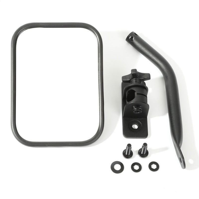 Rugged Ridge 97-18 Jeep Wrangler Textured Black Rectangluar Quick Release Mirror - SMINKpower Performance Parts RUG11025.14 Rugged Ridge