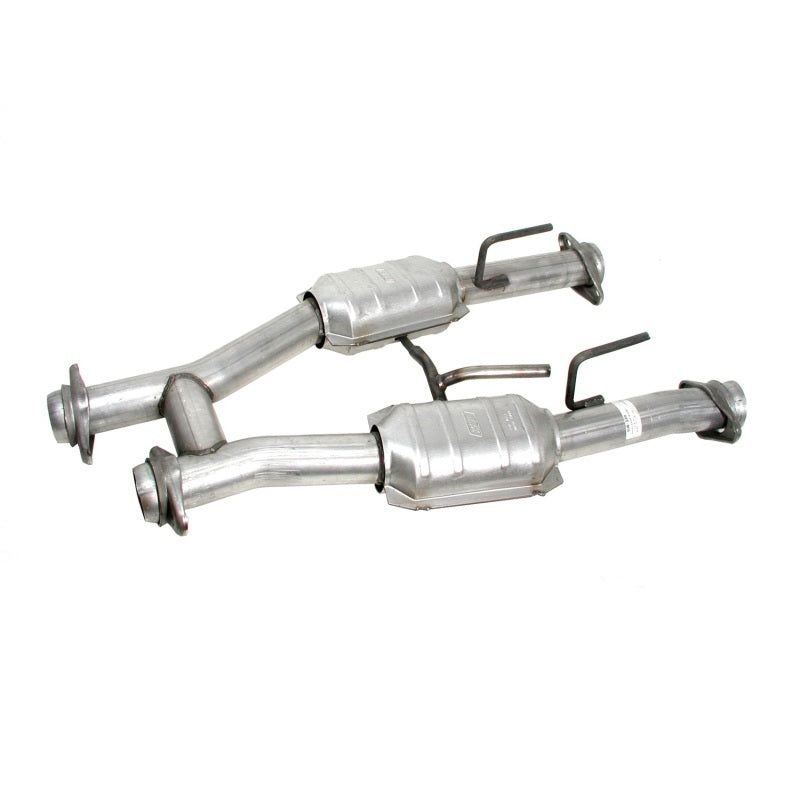 BBK 96-04 Mustang 4.6 GT / Cobra Short Mid H Pipe w Catalytic Converters 2-1/2 For Long Tube Headers-tuningsupply.com