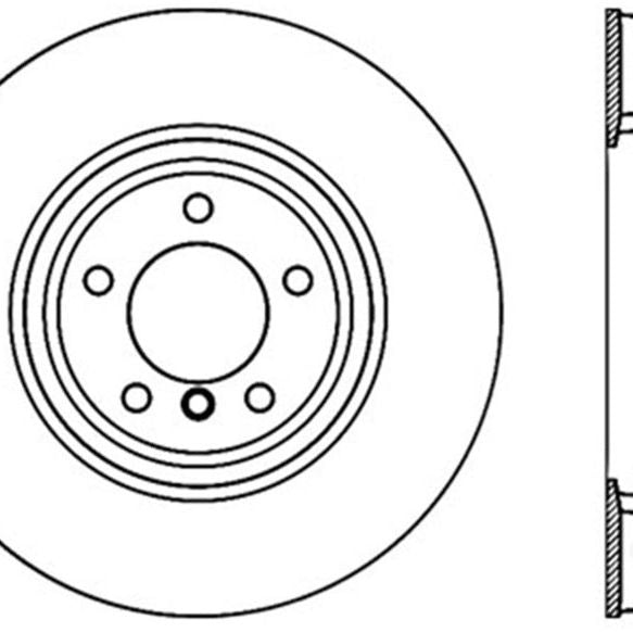 StopTech 07-10 BMW 335i Cross Drilled Left Front Rotor-Brake Rotors - Drilled-Stoptech-STO128.34093L-SMINKpower Performance Parts