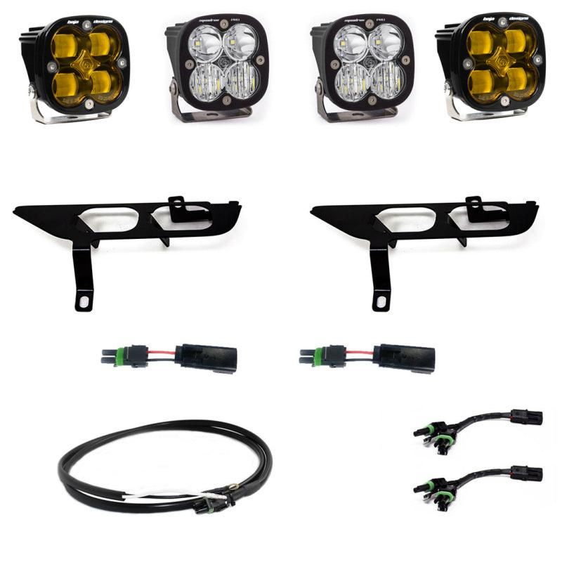 Baja Designs 21-22 Ford F-150 Squadron SAE Amber/Pro DC Up w/ DRL Fog Pocket Light Kit-tuningsupply.com