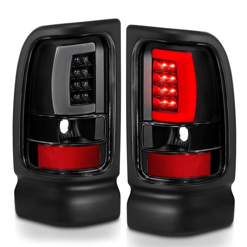 ANZO 1994-2001 Dodge Ram 1500 LED Taillights Plank Style Black w/Clear Lens-tuningsupply.com