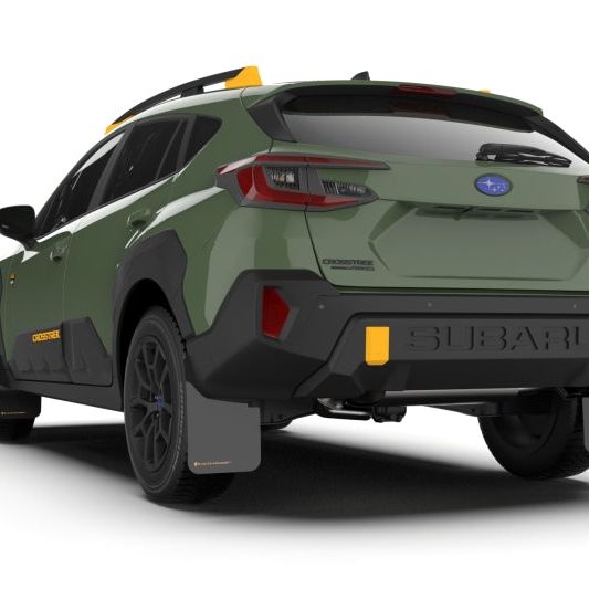 Rally Armor - 2024 Subaru Crosstrek (Wilderness Only) Black UR Mud Flap W/Red Logo - No Drilling Req-Mud Flaps-Rally Armor-RALMF116-UR-BLK-RD-SMINKpower Performance Parts