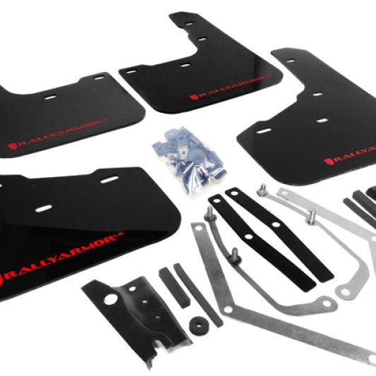 Rally Armor 13-19 USDM Ford Fiesta ST Black UR Mud Flap w/ Red Logo-Mud Flaps-Rally Armor-RALMF29-UR-BLK/RD-SMINKpower Performance Parts