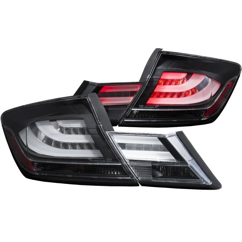 ANZO 2013-2015 Honda Civic LED Taillights Black-tuningsupply.com