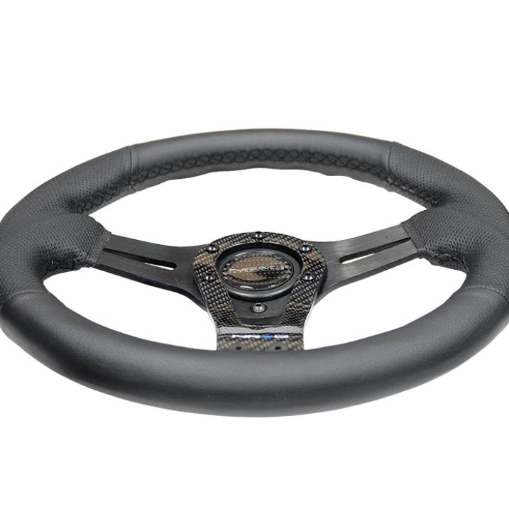 NRG Reinforced Steering Wheel (320mm) w/Carbon Center Spoke-tuningsupply.com