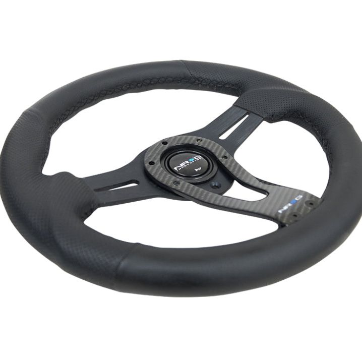 NRG Reinforced Steering Wheel (320mm) w/Carbon Center Spoke - SMINKpower Performance Parts NRGRST-002RCF NRG