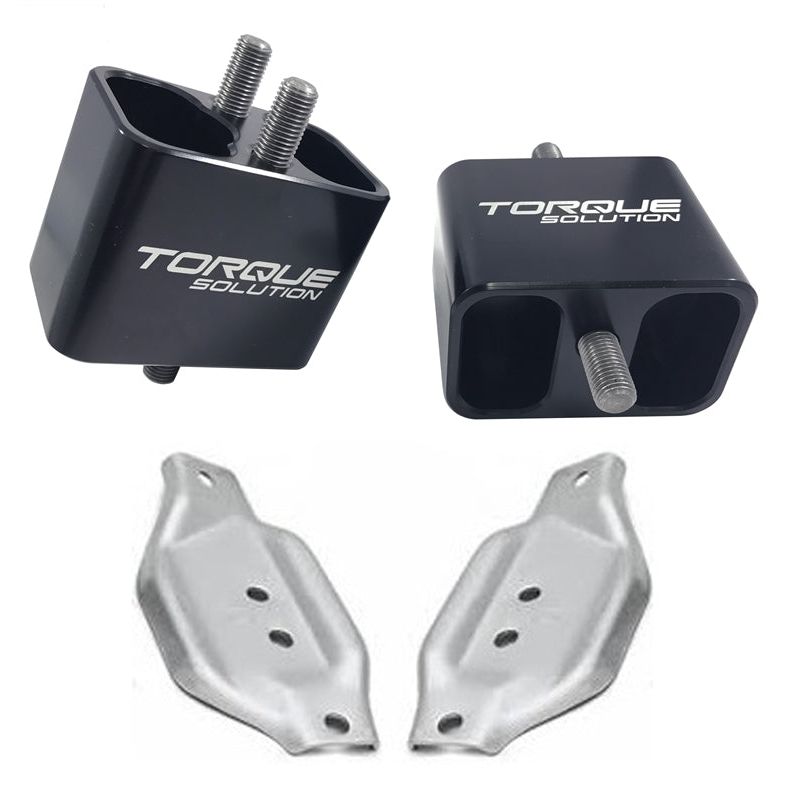 Torque Solution Solid Billet Engine Mounts w/ Mount Plates: 02-14 Subaru WRX / 04-17 STI-Engine Mounts-Torque Solution-TQSTS-SU-200SB-PL-SMINKpower Performance Parts