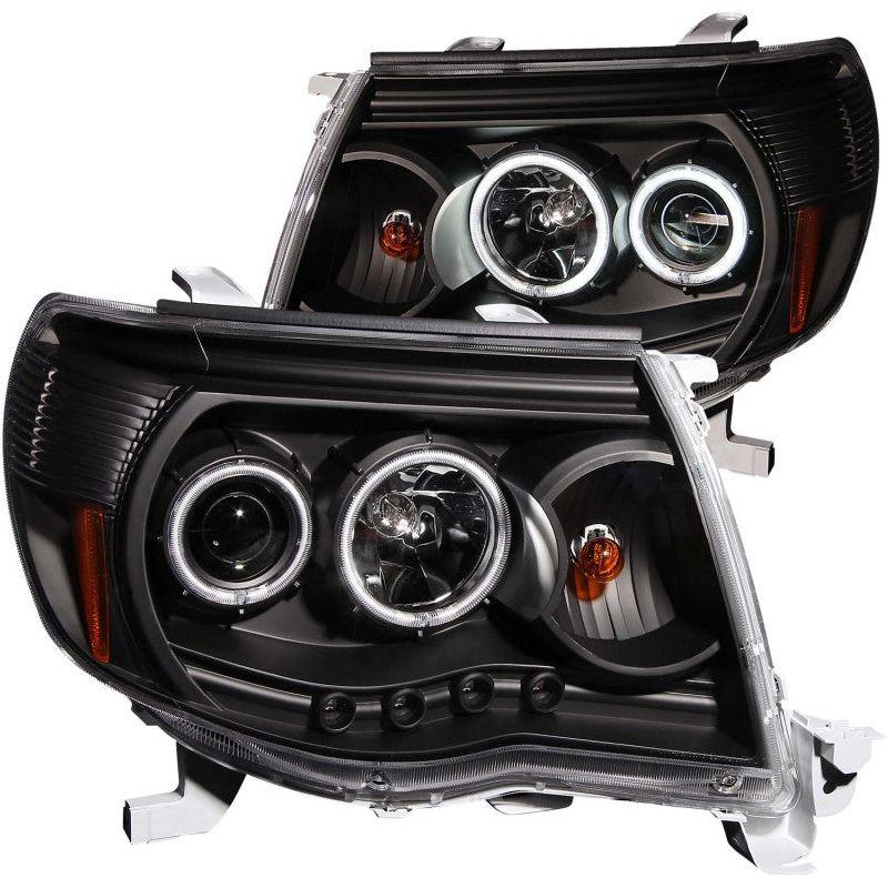 ANZO 2005-2011 Toyota Tacoma Projector Headlights w/ Halo Black-tuningsupply.com