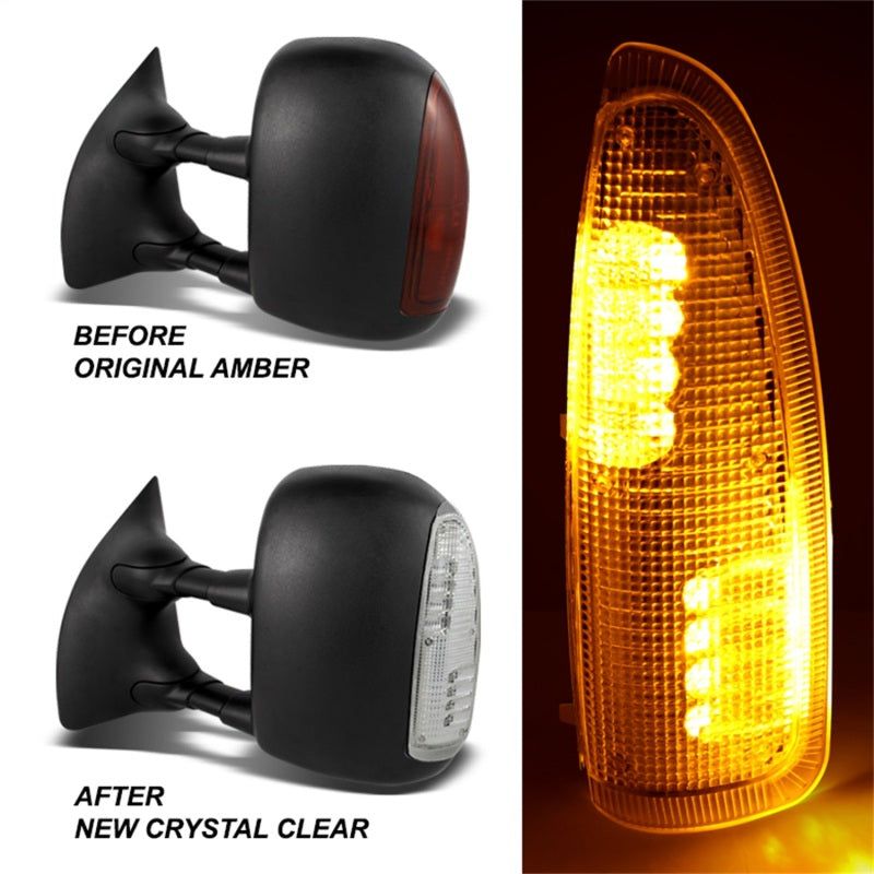 xTune Ford Superduty F250-F650 03-07 Amber LED Mirror Signal Lens - Clear ACC-LED-FDSD99-MR-C-Side Mirrors-SPYDER-SPY9924712-SMINKpower Performance Parts