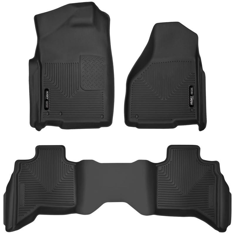 Husky Liners 10-18 Dodge Ram 1500 Quad Cab X-Act Contour Front & Second Seat Floor Liners - Black-tuningsupply.com