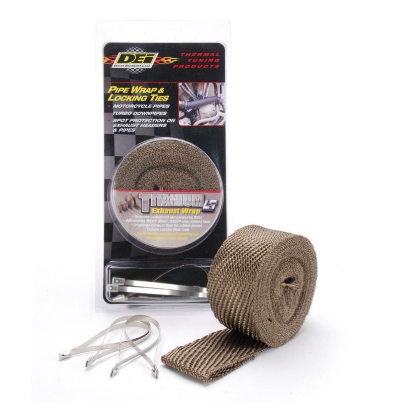 DEI Exhaust Wrap Kit - Pipe Wrap and Locking Tie - Titanium-tuningsupply.com