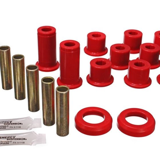 Energy Suspension 82-04 GM S-10/S-15 Pickup 2WD / 82-04 S-10 Blazer Red Rear Leaf Spring Bushing Set-tuningsupply.com